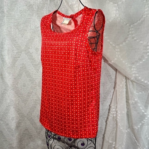 Vintage fred rothschild california red pinwheel print tank size 12 - Picture 3 of 5